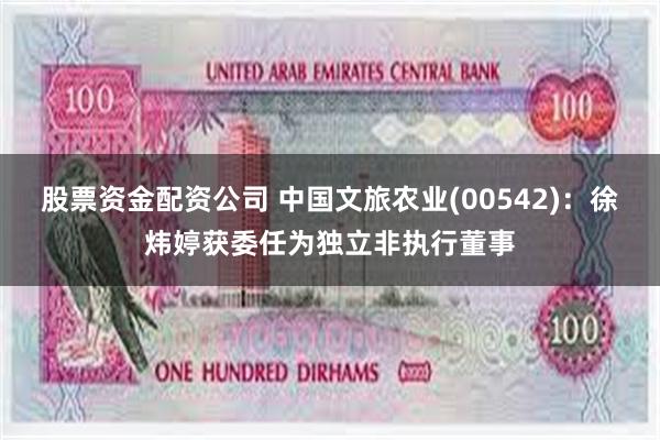 股票资金配资公司 中国文旅农业(00542)：徐炜婷获委任为独立非执行董事