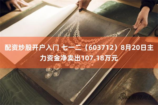 配资炒股开户入门 七一二（603712）8月20日主力资金净卖出107.18万元