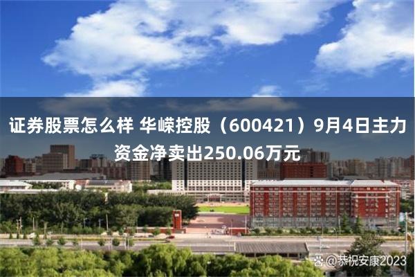 证券股票怎么样 华嵘控股（600421）9月4日主力资金净卖出250.06万元