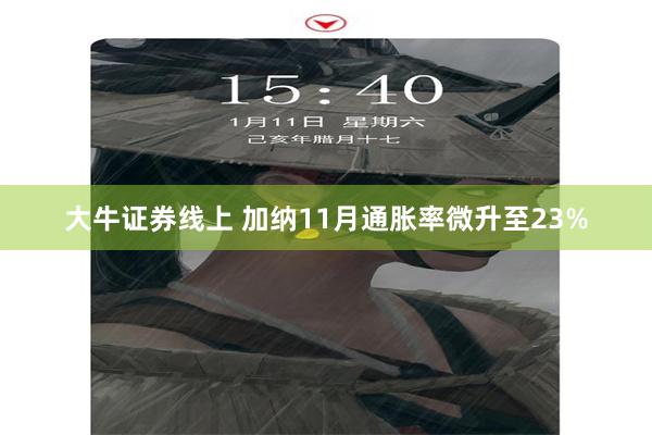 大牛证券线上 加纳11月通胀率微升至23%