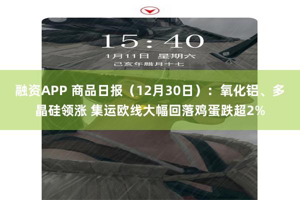 融资APP 商品日报（12月30日）：氧化铝、多晶硅领涨 集运欧线大幅回落鸡蛋跌超2%