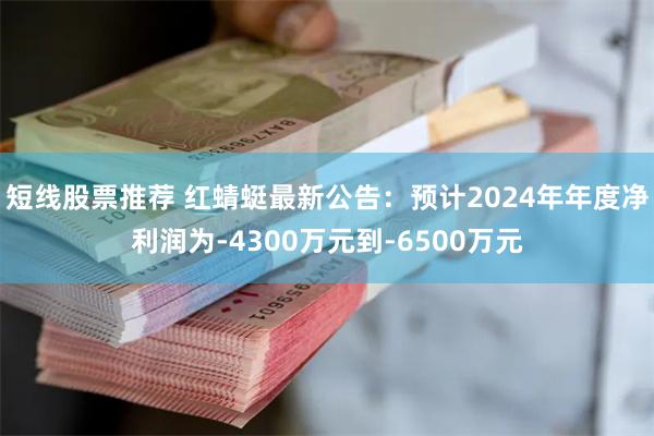 短线股票推荐 红蜻蜓最新公告：预计2024年年度净利润为-4300万元到-6500万元